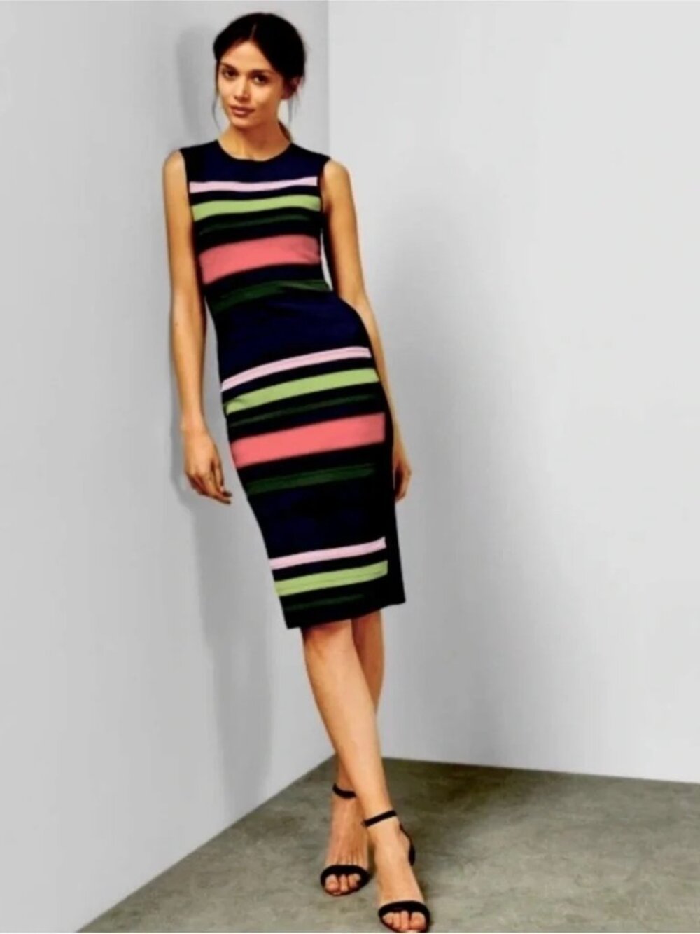 TED BAKER LONDON Ysina Striped Bodycon Dress Size 1